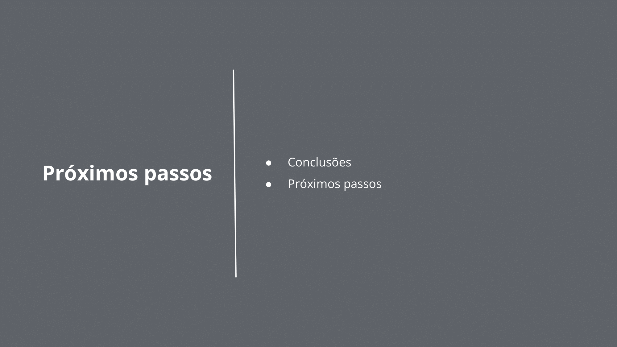 Conclusões Próximos passos 