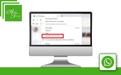 Desativar áudio do WhatsApp no computador